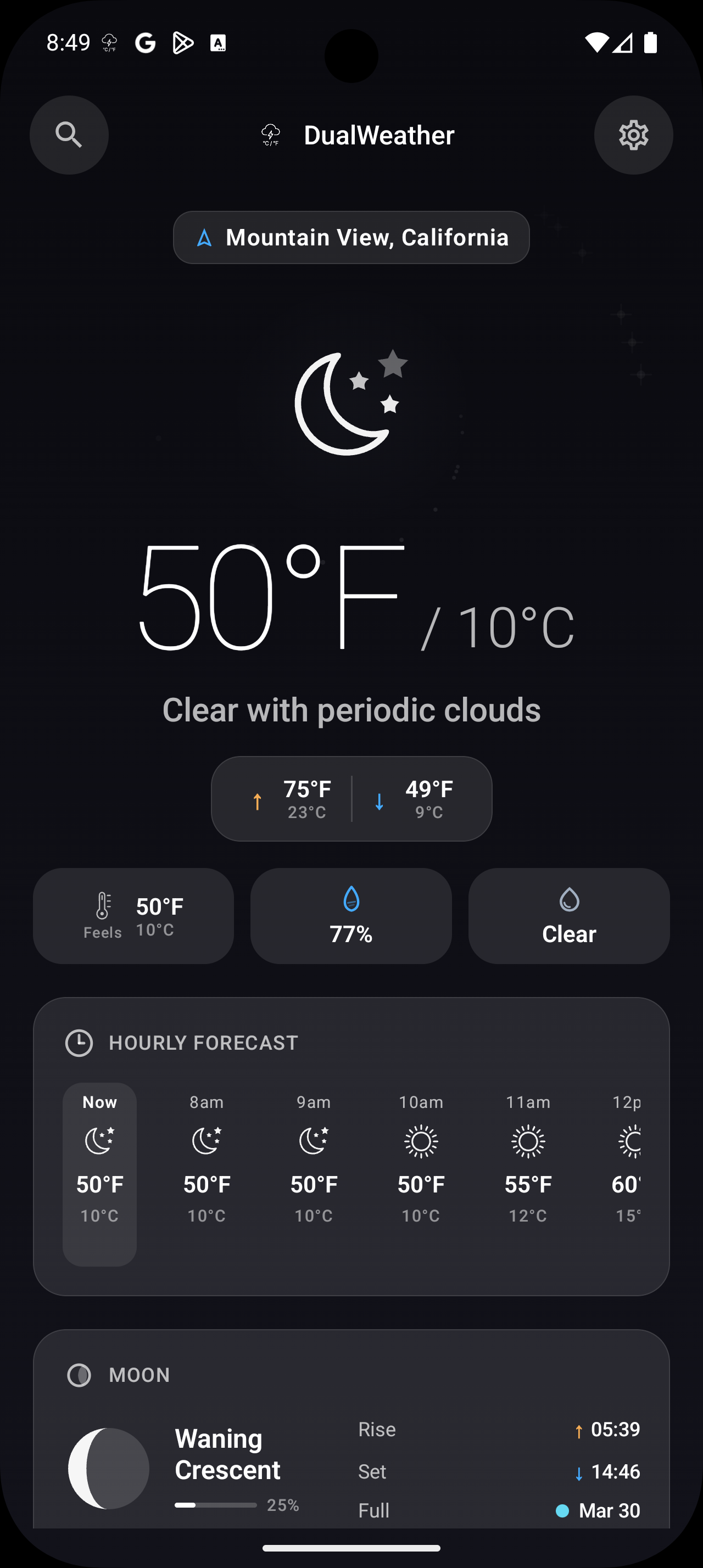Android weather view