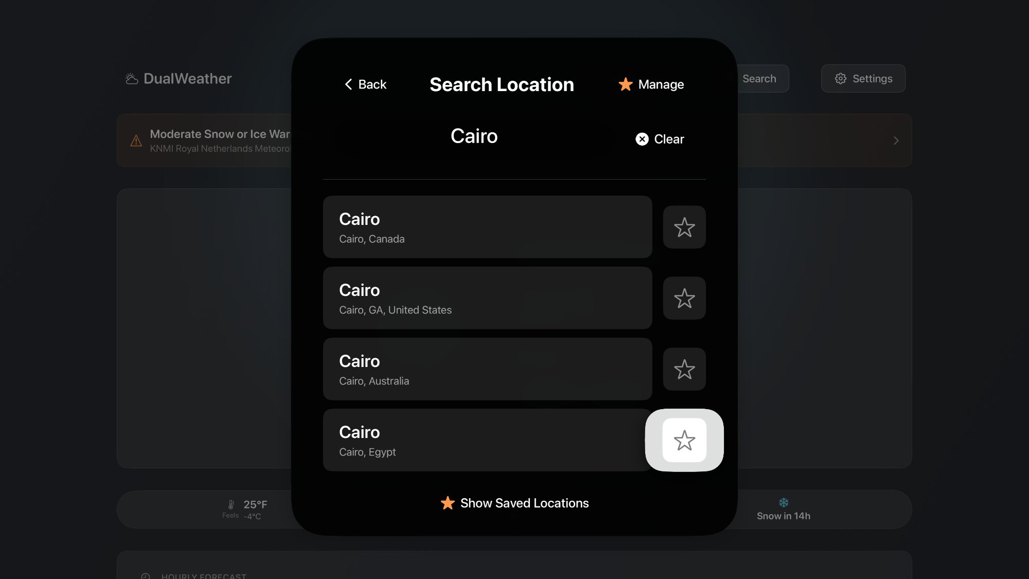 City search results on Apple TV