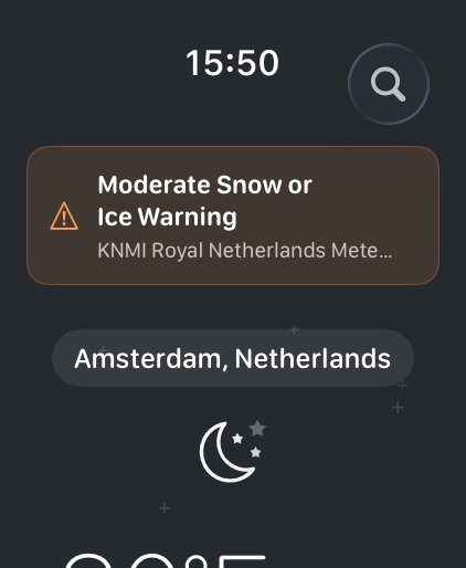 Watch weather alert and location
