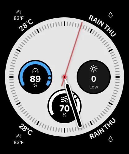 Apple Watch Infograph face with DualWeather complications